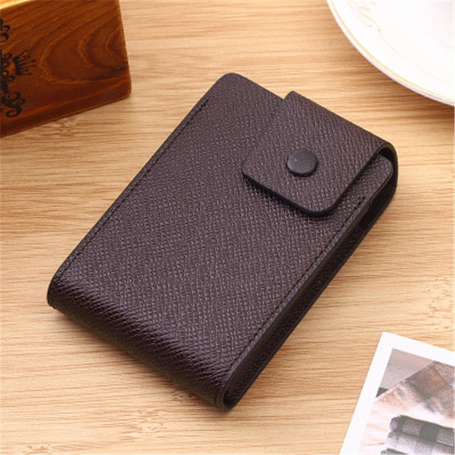 Multi-Function Pocket Storage Bag Organizer Mini Card Wallet Holder For Mens Womens PU Leather Coin Purse Bag 10 Card Slots