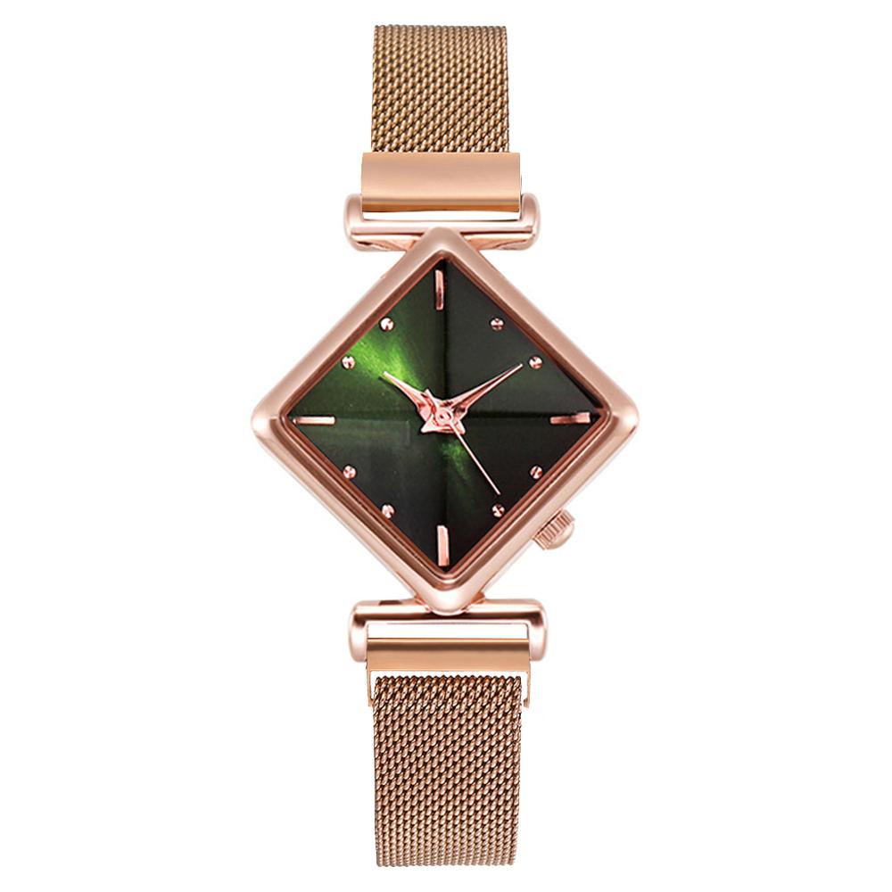 Women Square Watch Luxury Ladies Quartz Magnet Buckle Gradient Color Watches Relogio Feminino For Gift Clock