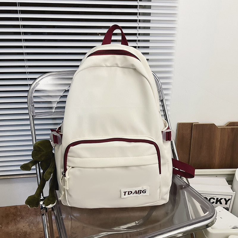 Fashion Simple Girls High School Students Backpacks Contrasting Color Trend Ins Japanese Casual Backpacks Men