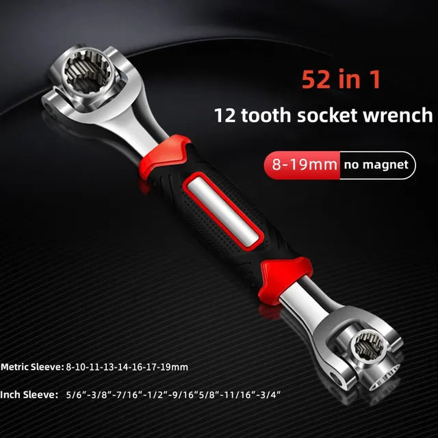 52 In 1 Universal Wrench 360 Degree Rotating Socket Multifunction Wrench Ratchet Repair Tools Torque Wrenches Hand Tools