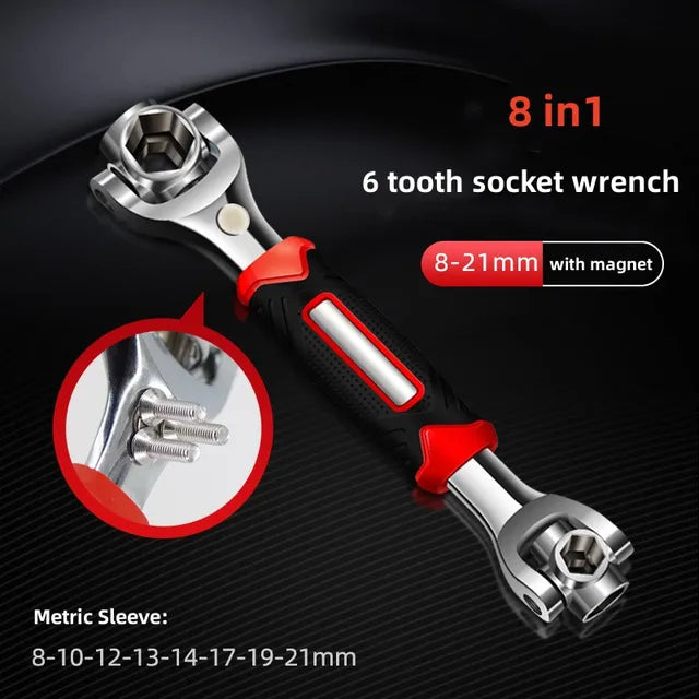 52 In 1 Universal Wrench 360 Degree Rotating Socket Multifunction Wrench Ratchet Repair Tools Torque Wrenches Hand Tools