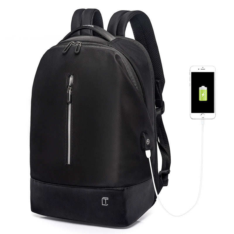 New Men's Wear-Resistant Oxford Korean Version Charging Backpack Casual Multi-Compartment Waterproof Backpack Computer Backpack 