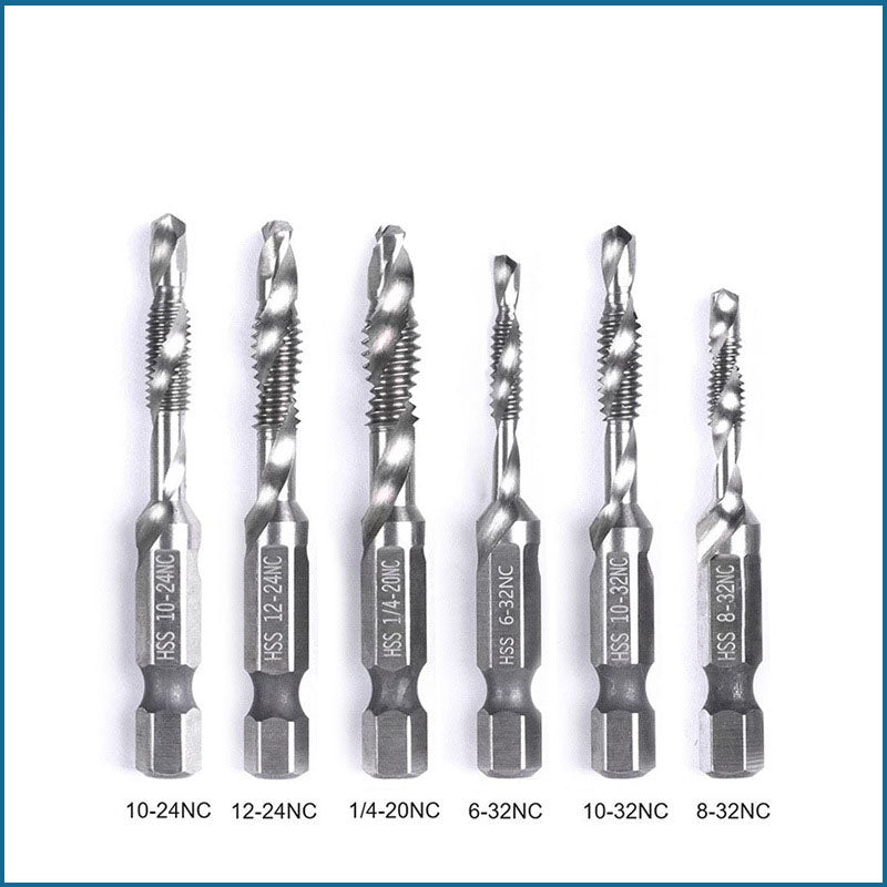 Hexagon Shank Composite Tap HSS Machine Tap Drilling Tap Chamfering Multifunctional Titanium Coated Spiral Tap Contain Cobalt 