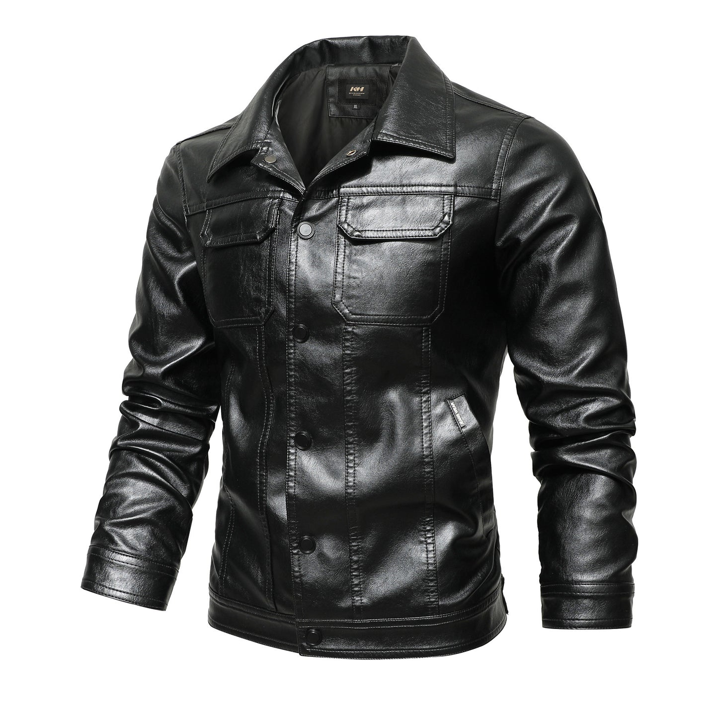 Men's Spring And Autumn Workwear Leather Jacket