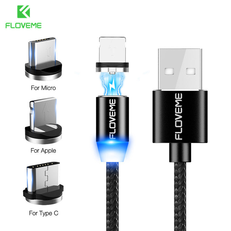 Kompatibel mit Apple, magnetisches Micro-USB-Kabel für Android- und iOS-Geräte