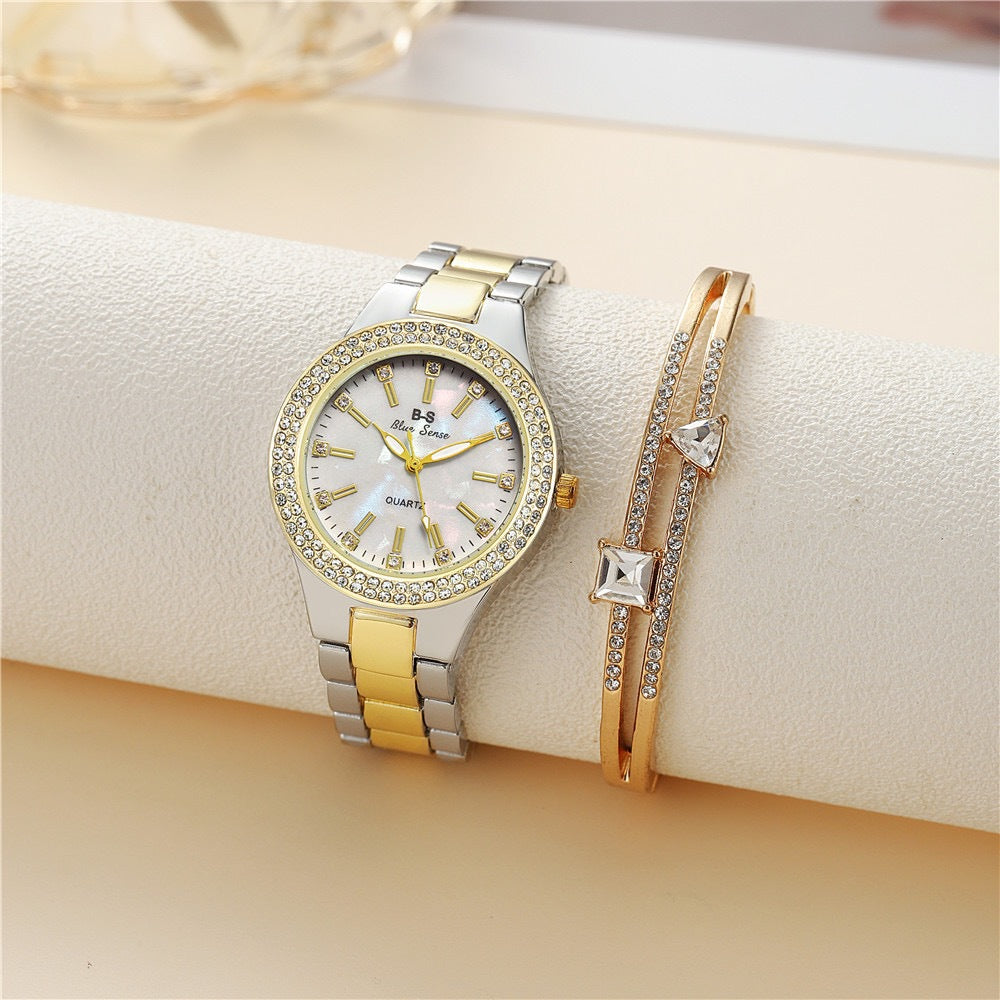 Diamond Women's Bracelet Watch Two-piece Set