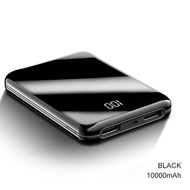 10000 mAh Power Bank Externe Batteriebank 8 W Schnelllade-Powerbank tragbares Ladegerät mit Dual-USB-Ausgang für Telefon