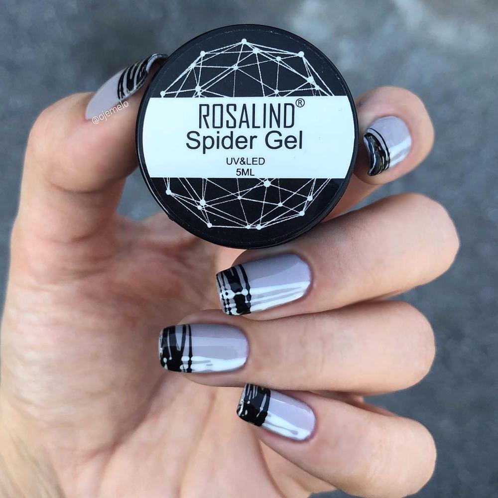 ROSALIND Gel Spider Line For Nails Art Gel Polish UV Colors Painting Gel Nail Polish Spider Gel Lacquer Web Stickers Gel Polish 