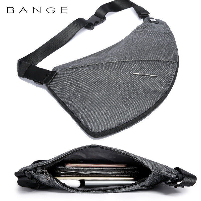 New Chest Bag Men's Shoulder Bag Korean Version Cool Casual Messenger Bag Men's Light And Thin Expansion Gun Bag