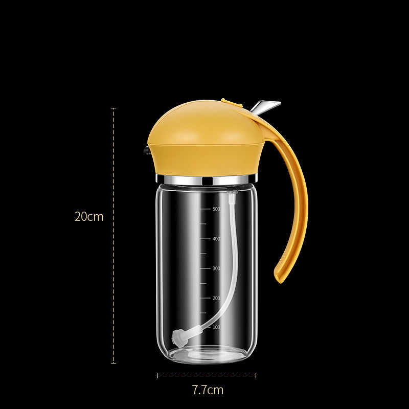 Öltopf in Lebensmittelqualität, doppelter Verwendungszweck, Glasöl-Sprühflasche, Haushaltsspray, Sesamölflasche, automatisches Öffnen und Schließen