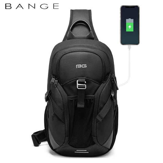 New Men's Summer Chest Bag Fashion Trend Atmospheric Business Messenger Bag All-Match USB Shoulder Bag 