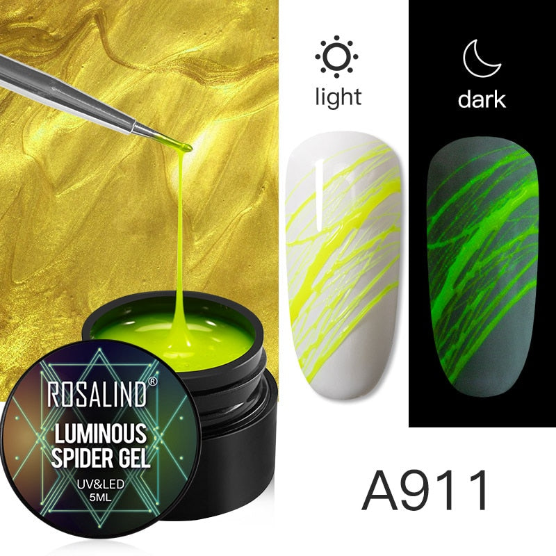 ROSALIND Gel Spider Line For Nails Art Gel Polish UV Colors Painting Gel Nail Polish Spider Gel Lacquer Web Stickers Gel Polish