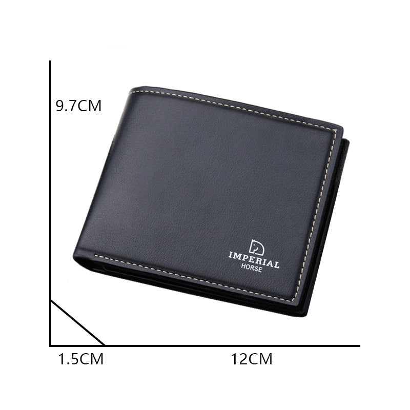 Men's Wallet Short College Student Wallet With Zipper Wallet Simple Niche Soft Leather Wallet