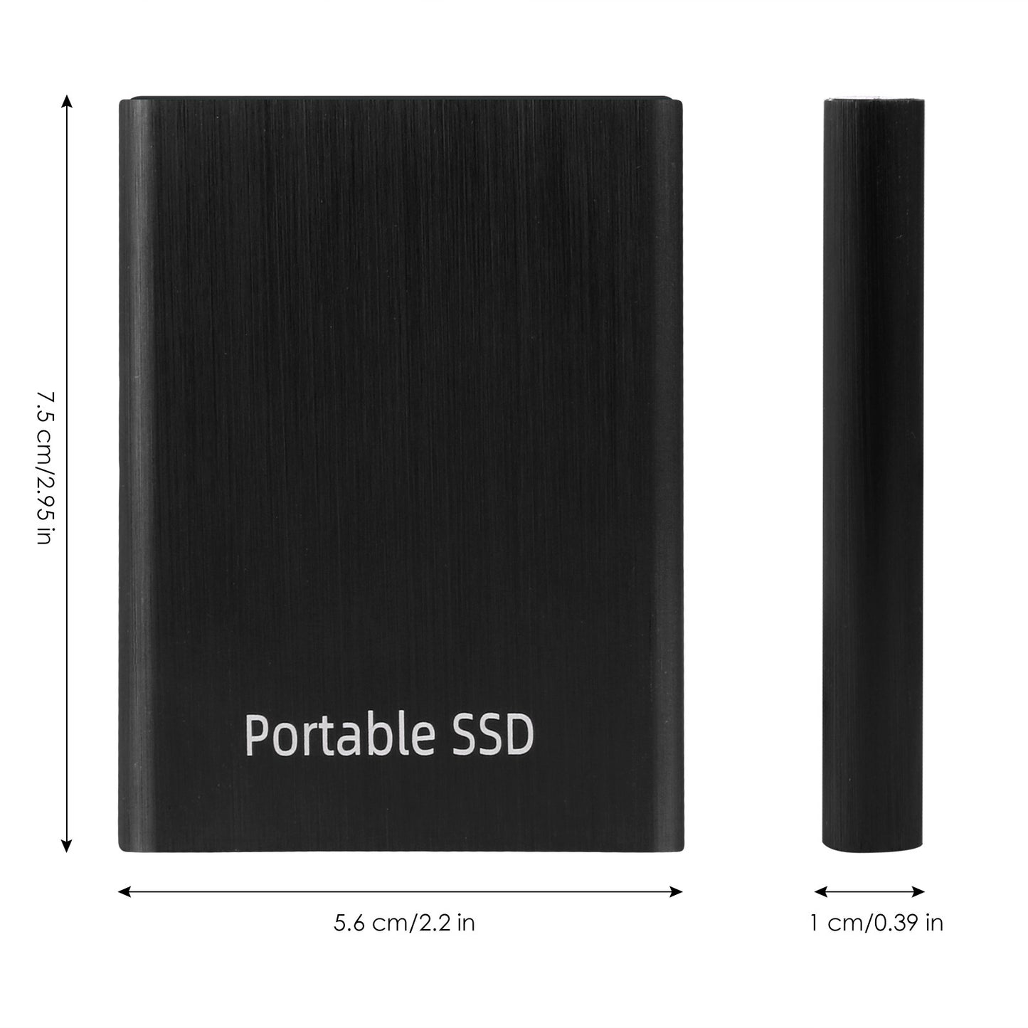 SSD Solid State Hard Drive Brush Pattern Portable Mobile Hard Drive