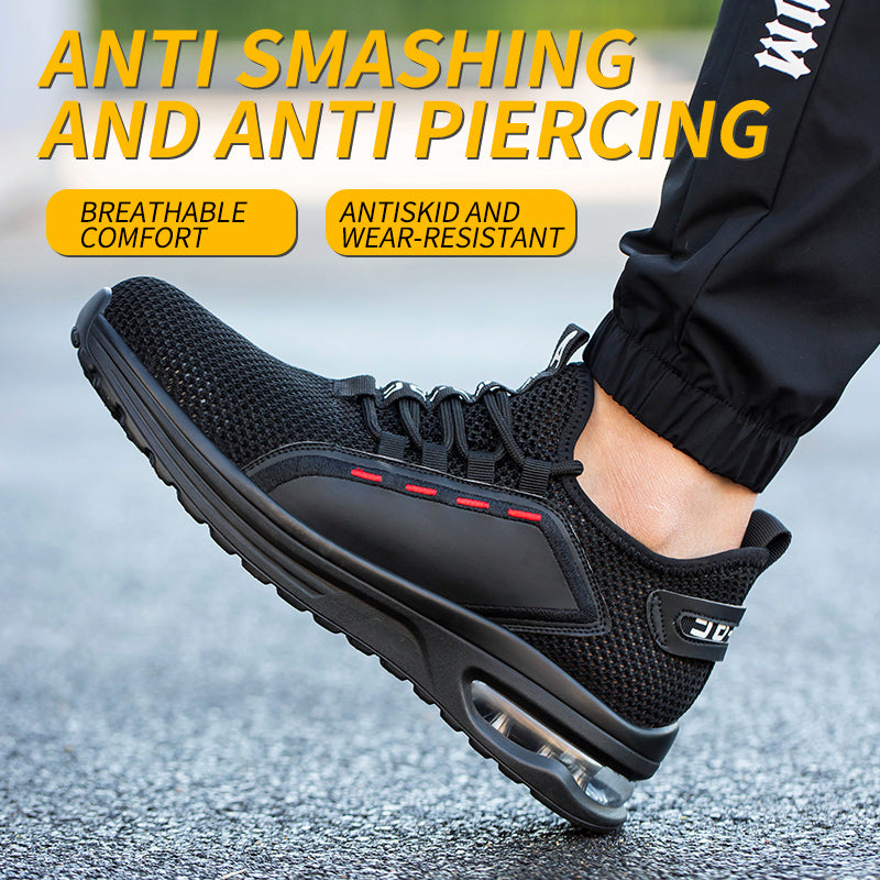 Breathable Lightweight And Wear-Resistant Work Shoes Anti-Smashing And Anti-Piercing Flying Woven Steel Toe Cap Protective Shoes