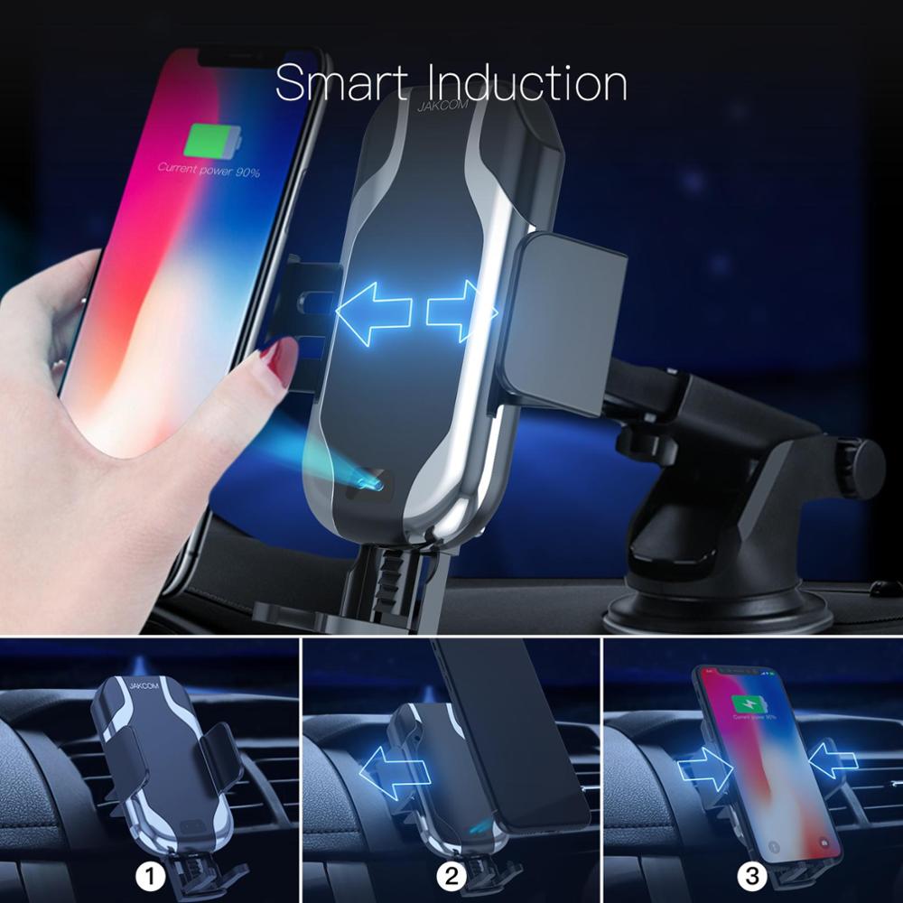 JAKCOM CH2 Smart Wireless Car Charger Holder Hot Sale in Holders As Qi Fast Charging with LED Indicator Holder Accessories