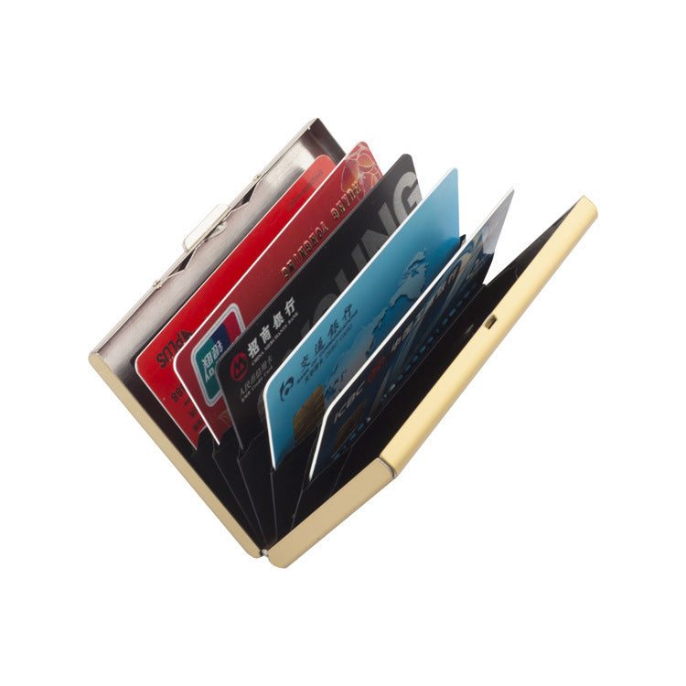 Aluminum Alloy Anti-Degaussing Credit Card Holder Black Stainless Steel Bank Card Holder Metal Card Holder RFID