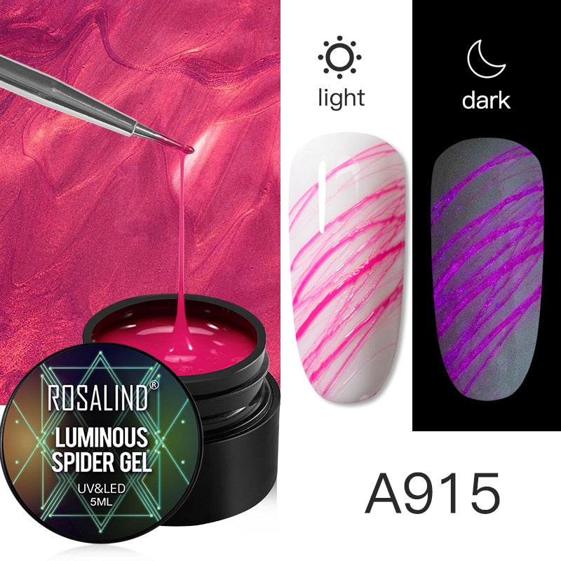 ROSALIND Gel Spider Line For Nails Art Gel Polish UV Colors Painting Gel Nail Polish Spider Gel Lacquer Web Stickers Gel Polish 