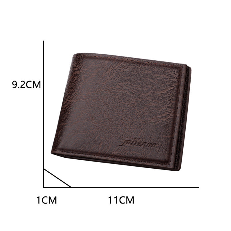 Wallet Men's Short Youth College Student Wallet With Zipper Can Put Driver's License Ultra Thin Wallet Men's Simple 