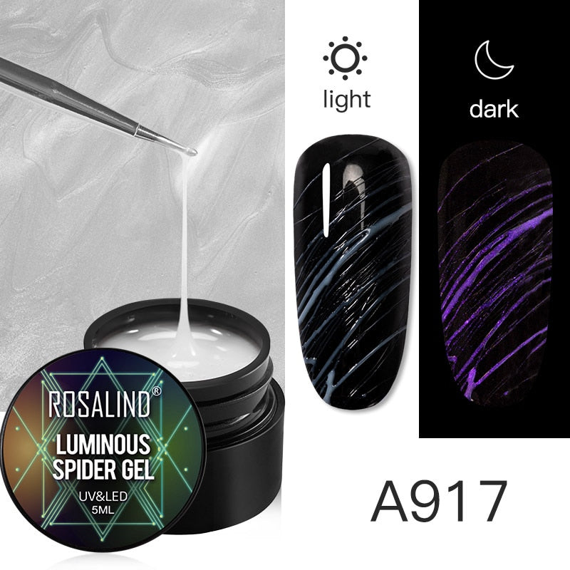 ROSALIND Gel Spider Line For Nails Art Gel Polish UV Colors Painting Gel Nail Polish Spider Gel Lacquer Web Stickers Gel Polish 