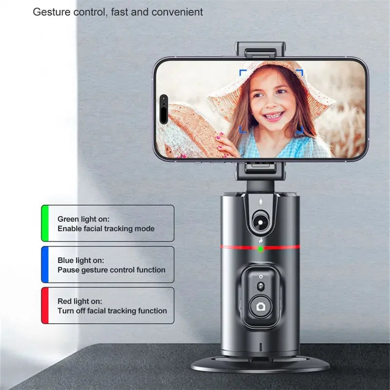 AI Smart Gimbal 360° Auto Face Tracking Tripod Rotation All-in-one for Smartphone Video Vlog Stabilizer Tripod Phone Holder