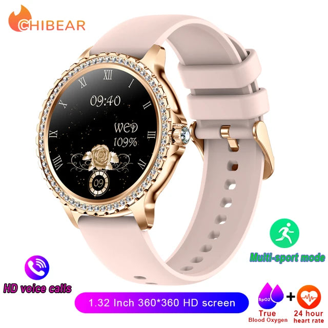 AMOLED Screen Smart Watch Heart Rate Blood Oxygen Fashion Ladies Bracelet 2023 Bluetooth Call Smartwatch Womoen For Android IOS