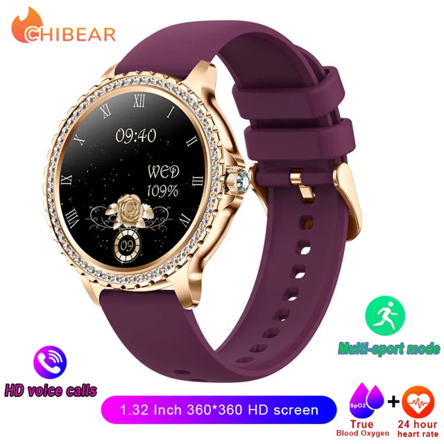 AMOLED Screen Smart Watch Heart Rate Blood Oxygen Fashion Ladies Bracelet 2023 Bluetooth Call Smartwatch Womoen For Android IOS