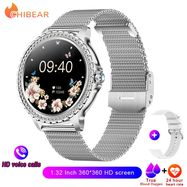 AMOLED Screen Smart Watch Heart Rate Blood Oxygen Fashion Ladies Bracelet 2023 Bluetooth Call Smartwatch Womoen For Android IOS