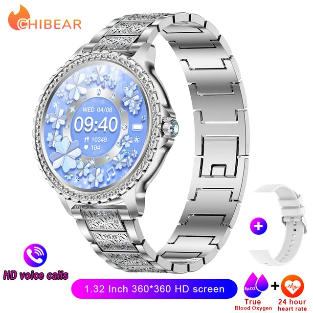 AMOLED Screen Smart Watch Heart Rate Blood Oxygen Fashion Ladies Bracelet 2023 Bluetooth Call Smartwatch Womoen For Android IOS