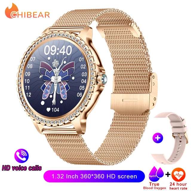 AMOLED Screen Smart Watch Heart Rate Blood Oxygen Fashion Ladies Bracelet 2023 Bluetooth Call Smartwatch Womoen For Android IOS