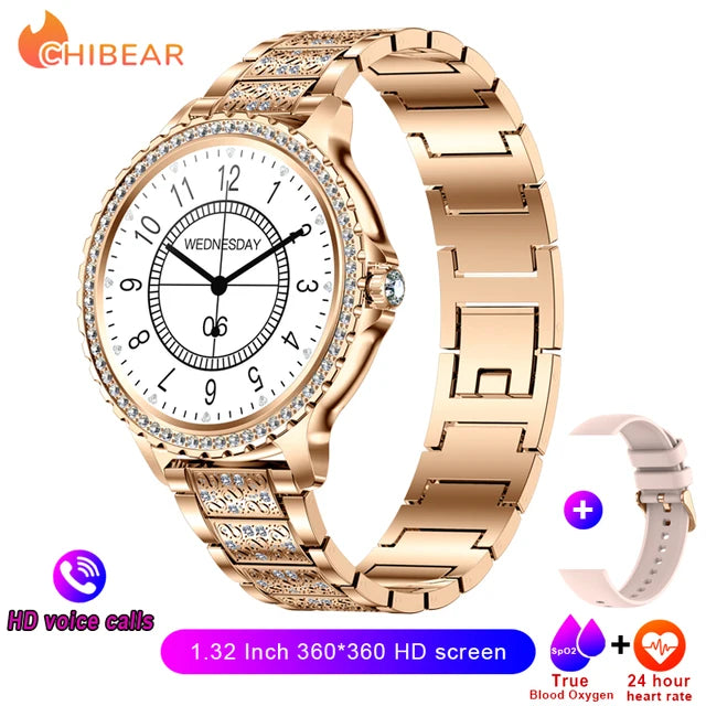 AMOLED Screen Smart Watch Heart Rate Blood Oxygen Fashion Ladies Bracelet 2023 Bluetooth Call Smartwatch Womoen For Android IOS