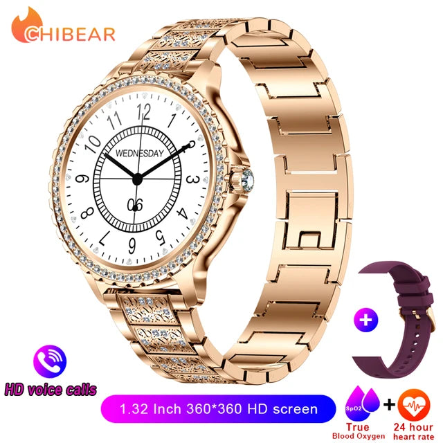 AMOLED Screen Smart Watch Heart Rate Blood Oxygen Fashion Ladies Bracelet 2023 Bluetooth Call Smartwatch Womoen For Android IOS