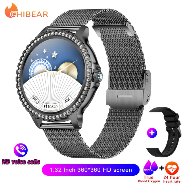 AMOLED Screen Smart Watch Heart Rate Blood Oxygen Fashion Ladies Bracelet 2023 Bluetooth Call Smartwatch Womoen For Android IOS