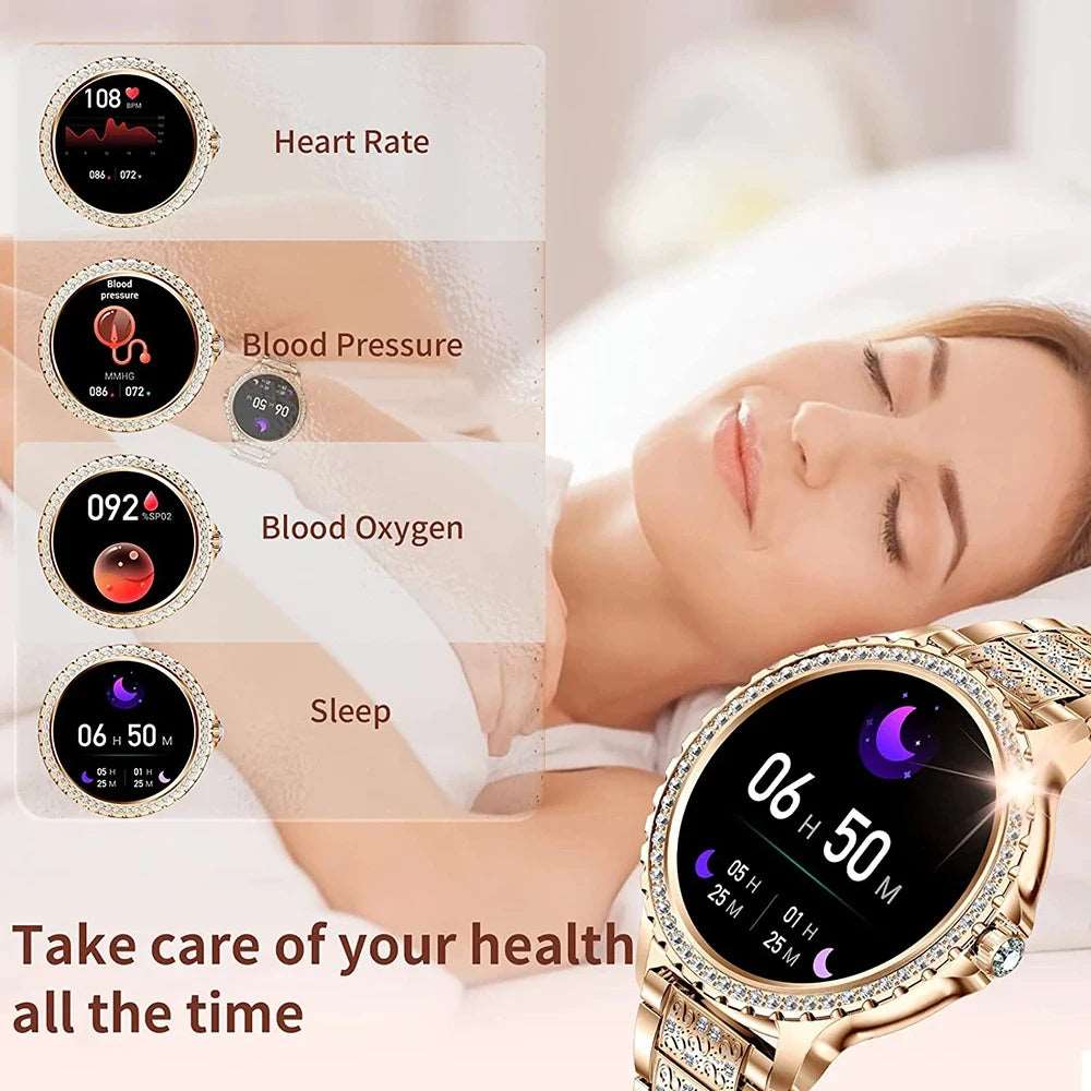 AMOLED Screen Smart Watch Heart Rate Blood Oxygen Fashion Ladies Bracelet 2023 Bluetooth Call Smartwatch Womoen For Android IOS