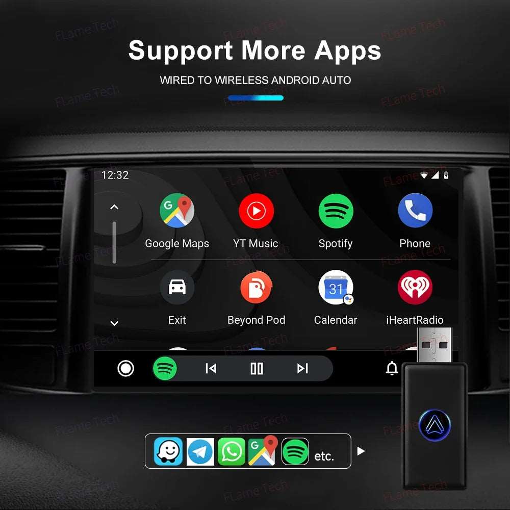 Adattatore Wireless per Auto Android Smart AI Box Car OEM cablato Android Auto a Dongle USB Wireless per SamSung XiaoMi il più nuovo Mini corpo