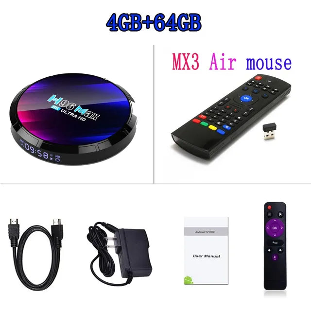 Android TV Box H96MAX RK3528 4GB RAM 64GB ROM Android Box Support 2.4G/5.8G WiFi6 BT5.0 4K Video Set Top TV Box