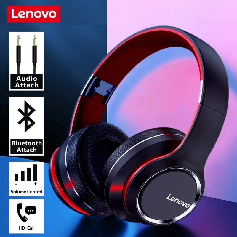 Auricolari Bluetooth Lenovo HD200 cuffie Wireless per Computer pieghevoli Over-ear cancellazione del rumore cuffie da gioco Stereo HIFI