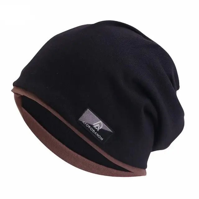 Autumn and Winter Cashmere Double Layer Skullies Bennies Unisex Pullover Hat