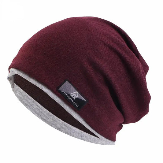 Herbst und Winter Kaschmir Doppelschicht Skullies Bennies Unisex Pullover Mütze