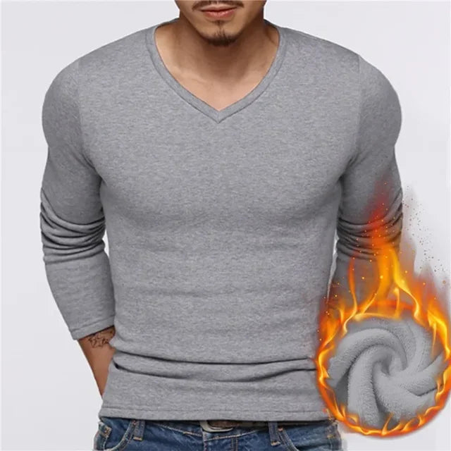 Autumn Winter Thermo Pullover Long Sleeve Base Tee Men Thermal Underwear Tops Fleece Thickened T-shirt Thin Bottom Warm Clothes