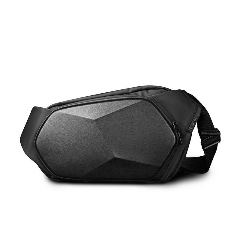 BANGE Shoulder Bag Men's Waterproof Chest Bag Trend Oblique Cross Bag Men's Polyhedral Waist Bag Business Hard Shell Small Bag 