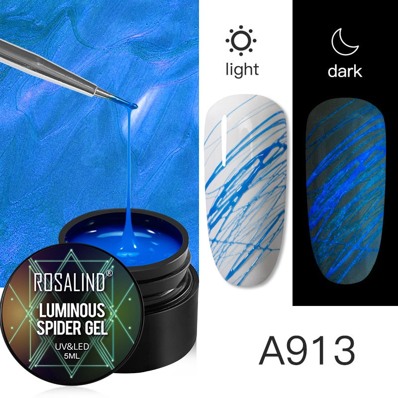 ROSALIND Gel Spider Line For Nails Art Gel Polish UV Colors Painting Gel Nail Polish Spider Gel Lacquer Web Stickers Gel Polish 