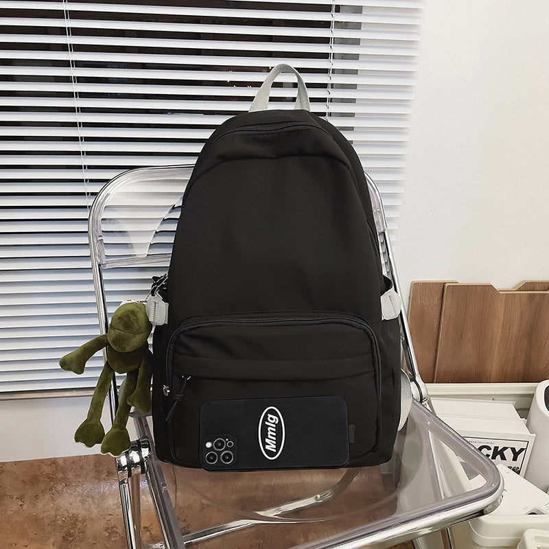 Fashion Simple Girls High School Students Backpacks Contrasting Color Trend Ins Japanese Casual Backpacks Men