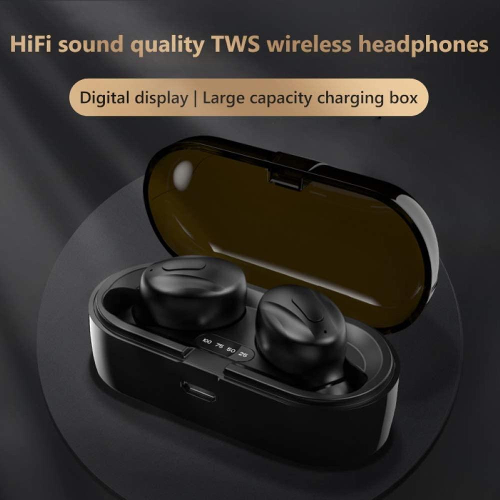 Bluetooth V5.0-Kopfhörer TWS Echte kabellose Kopfhörer In-Ear-Ohrhörer Wasserdichte Mini-Headsets HiFI-Stereo-Sport-Ohrhörer 