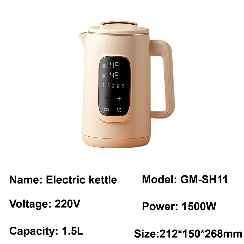 1.5L Electric Kettle Household Thermostatic Kettle 304 Stainless Steel Coating Automatic Pot Heat Preservation Health Teapot 220V