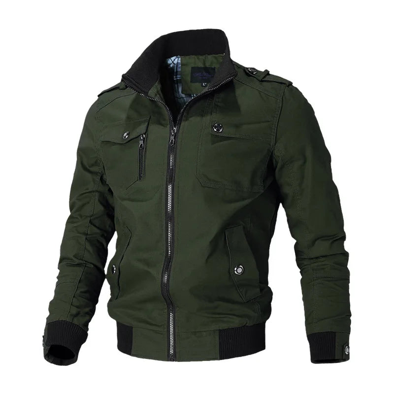 Bomber giacca da uomo moda Casual giacca a vento cappotto da uomo 2023 primavera autunno New Hot Outwear Stand Slim giacca militare da uomo