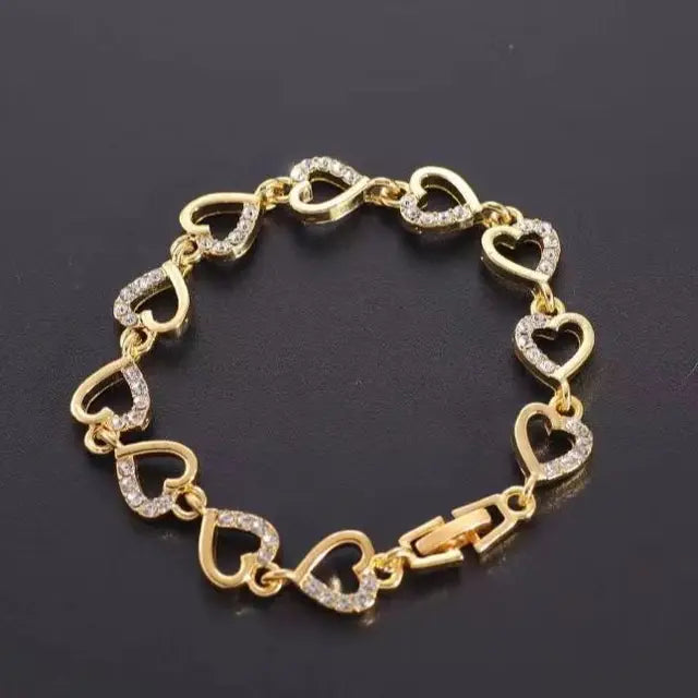 Luxus römischen Kristall Armband für Frauen Mode Herz Kette Armbänder Strass Armband Hochzeit Schmuck Zubehör Kostenloser Versand