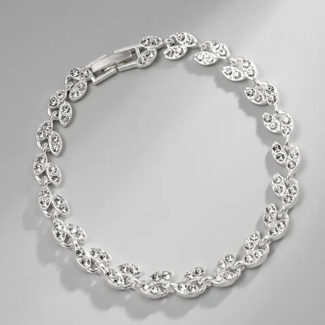 Braccialetto di cristallo romano di lusso per le donne braccialetti a catena a cuore di moda braccialetto di strass accessori per gioielli da sposa spedizione gratuita