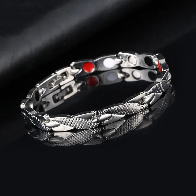 Charm-Armband, Energie-Armband für Gesundheit, Arthritis, magnetisches Armband, exquisites geflochtenes männliches Geschenk, Krafttherapie-Magnete, Herren-Armband