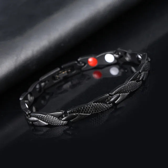 Charm-Armband, Energie-Armband für Gesundheit, Arthritis, magnetisches Armband, exquisites geflochtenes männliches Geschenk, Krafttherapie-Magnete, Herren-Armband